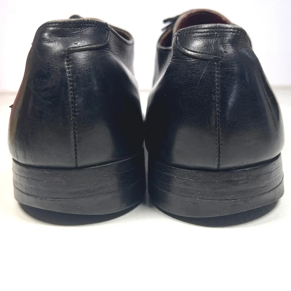 Stetson Old Masters Derby Shoes Mens 13 B Black Leather Plain Toe Vtg Heritage - Picture 7 of 16